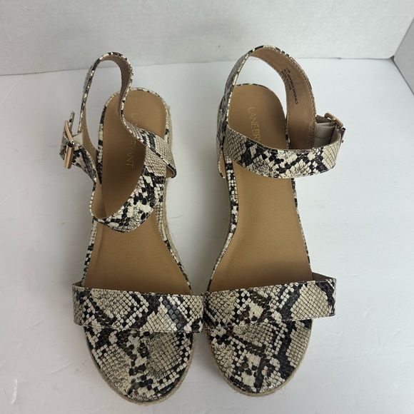 Lane Bryant Espadrille Snakeskin Wedges Strappy Sandals Womens Size 11 W​ide - Picture 4 of 13